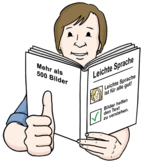 Leser liest ein Buch in Leichter Sprache